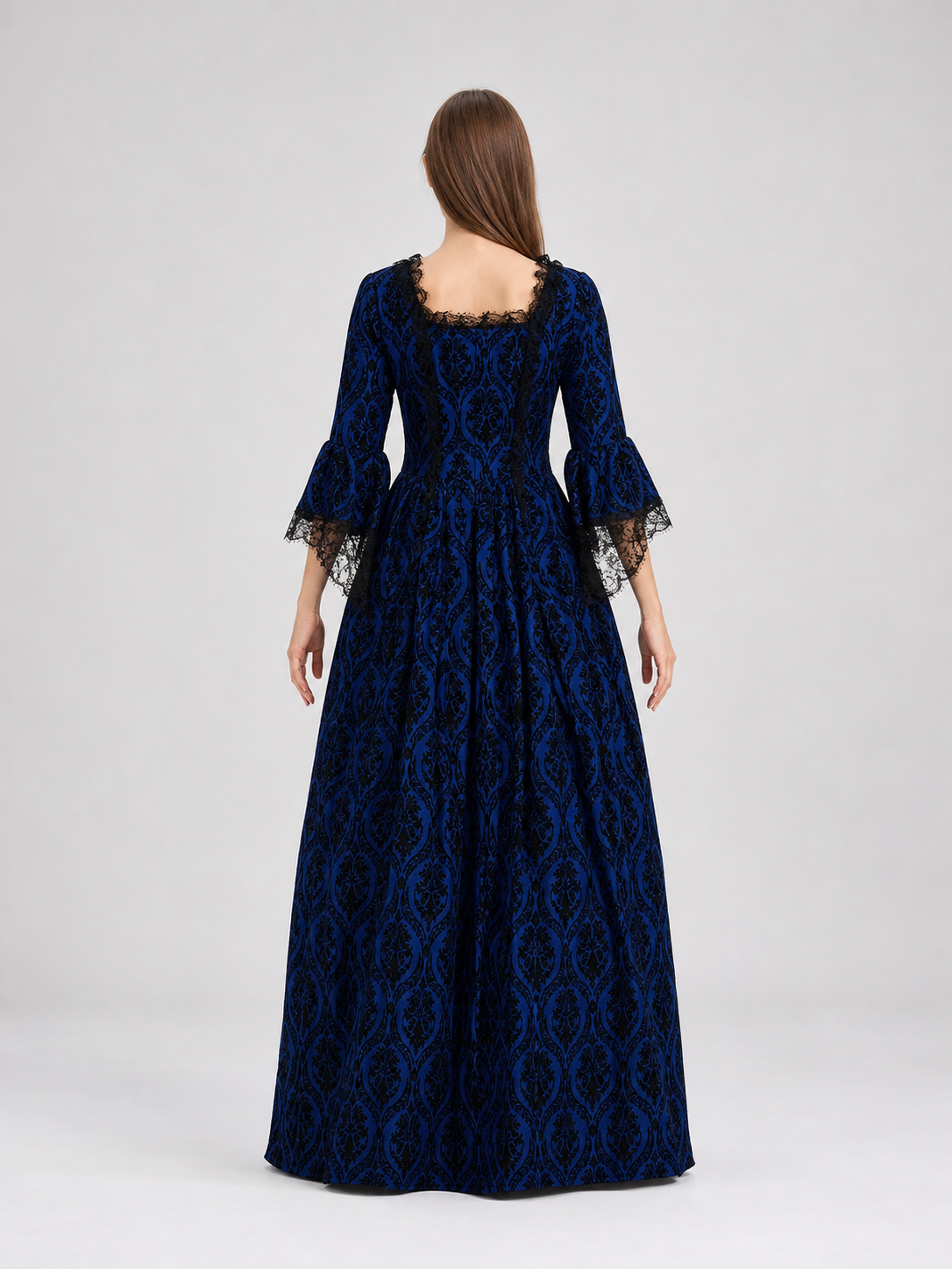 Medieval Dress with Lace and Full Skirt