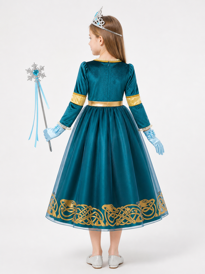 Princess Costume with Halloween Accessories back view