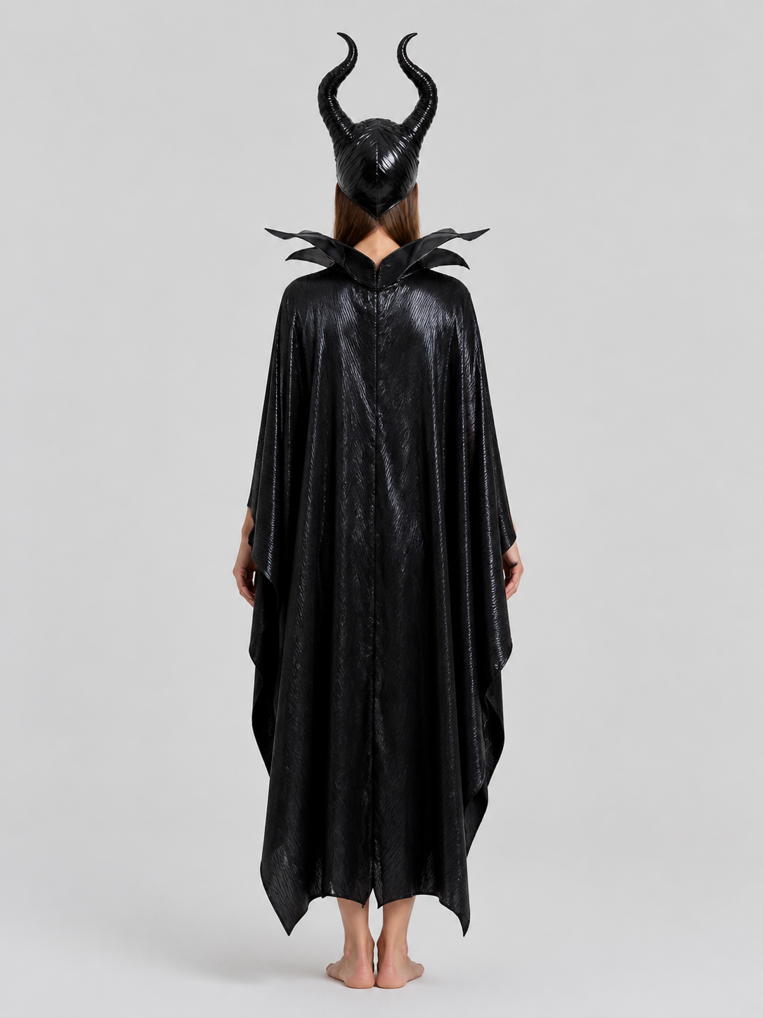 Halloween Costume Headpiece with Black Horns back view
