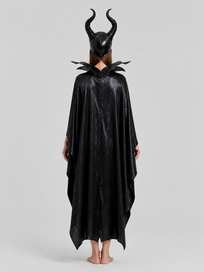 Halloween Costume Headpiece with Black Horns back view