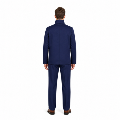 Jujutsu Kaisen Costume, Blue with Gold Buttons back view