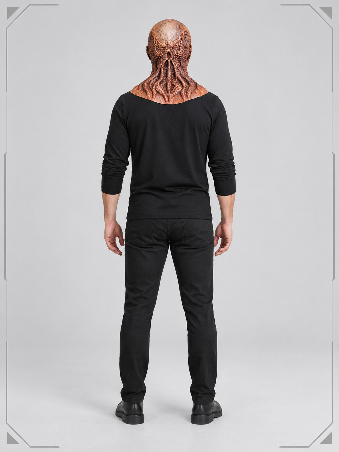 Brown head mask with raised wrinkles