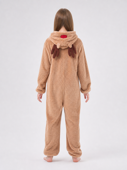 Reindeer costume with hood and zipper