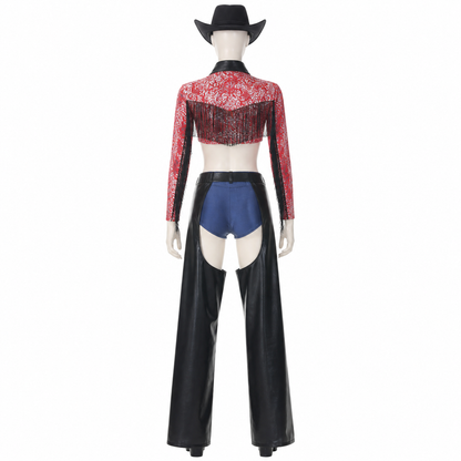 Western-Style Fringe Stage Costume back view
