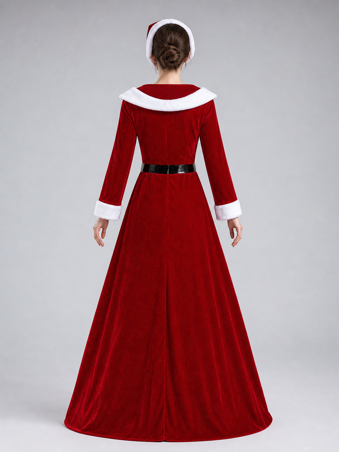 Red and White Christmas Character Costume with Hat