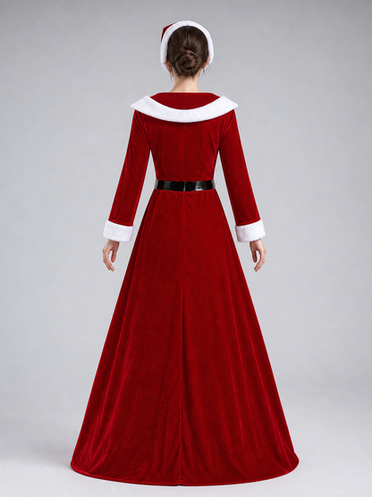 Red and White Christmas Character Costume with Hat