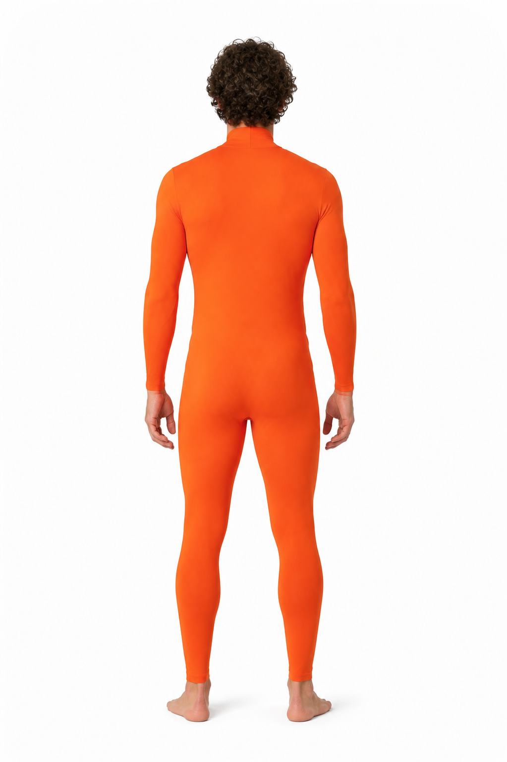 Orange One-Piece Faceless Jumpsuit for Performances back view