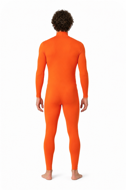 Orange One-Piece Faceless Jumpsuit for Performances back view