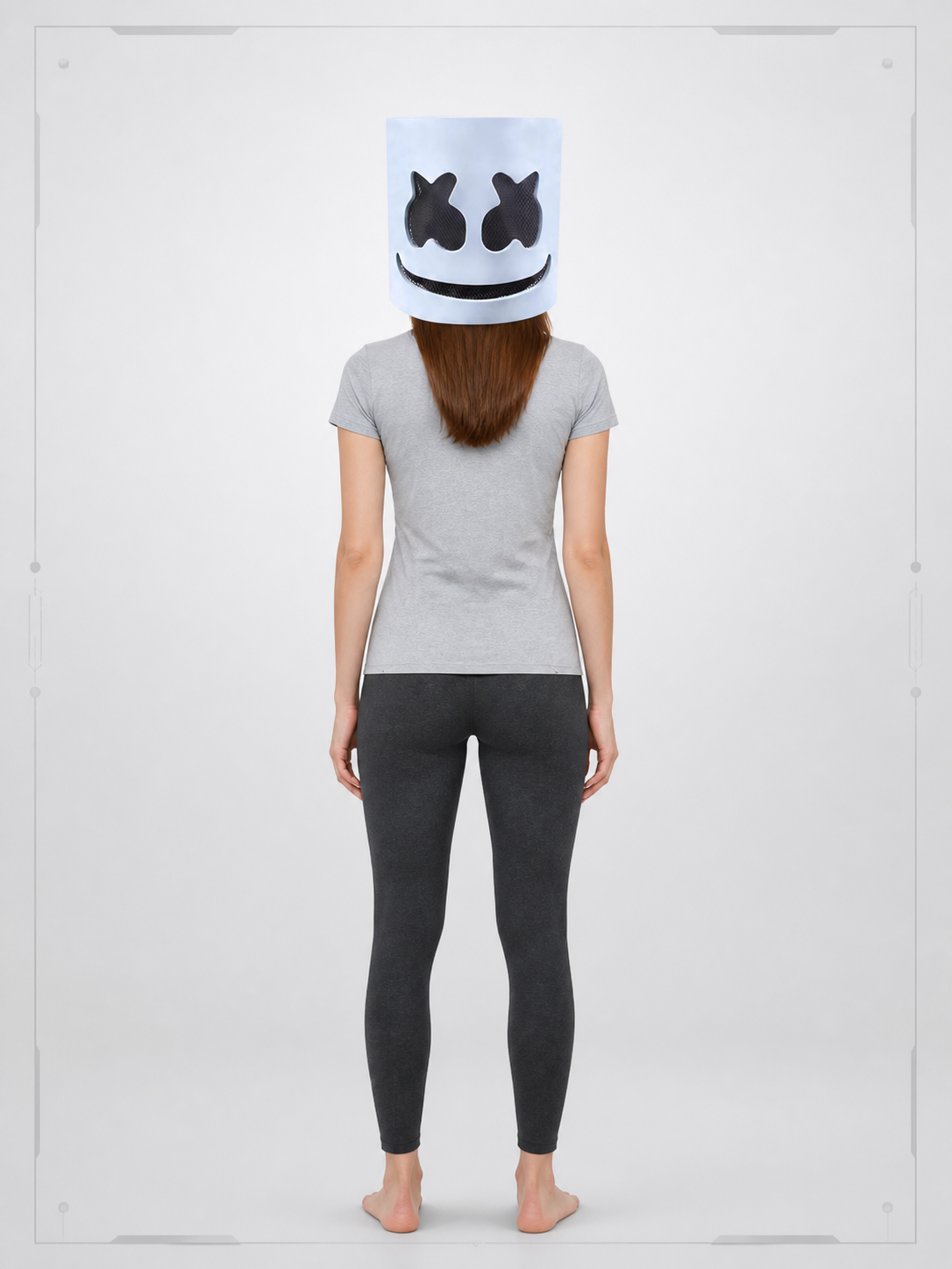 White Carnival Mask with a Black Face for Halloween