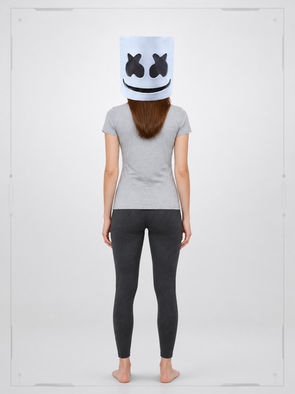 White Carnival Mask with a Black Face for Halloween