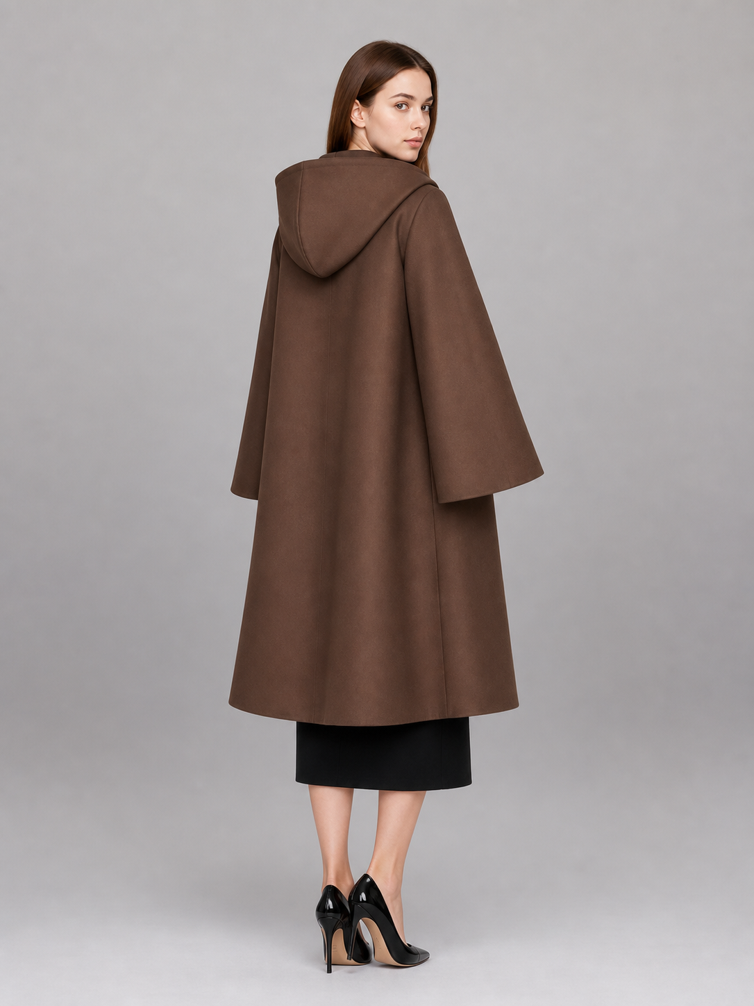 Brown Hooded Medieval Carnival Cloak