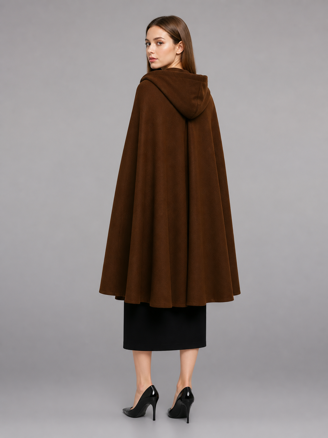 Brown Carnival Cloak with Hood