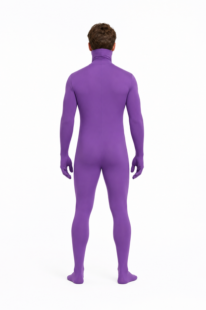 Purple Form-Fitting Hooded Halloween Bodysuit