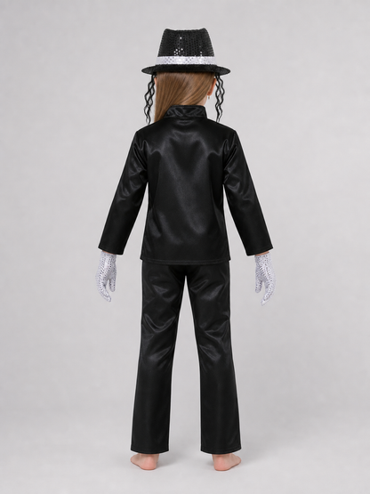 Carnival Costume Set: Hat with Hair Strands and Gloves