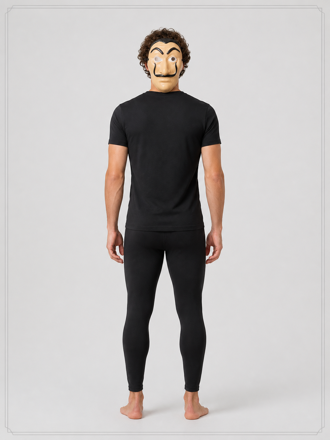 Cosplay Mask with Mustache and Black Eyebrows back view