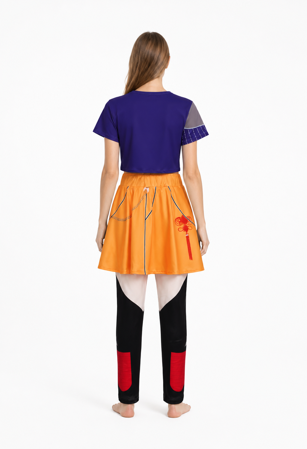 Two-Piece Cosplay Costume with Top and Skort back view