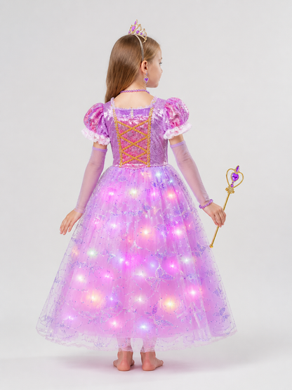 Glowing Princess Costume for Carnival and Cosplay back view