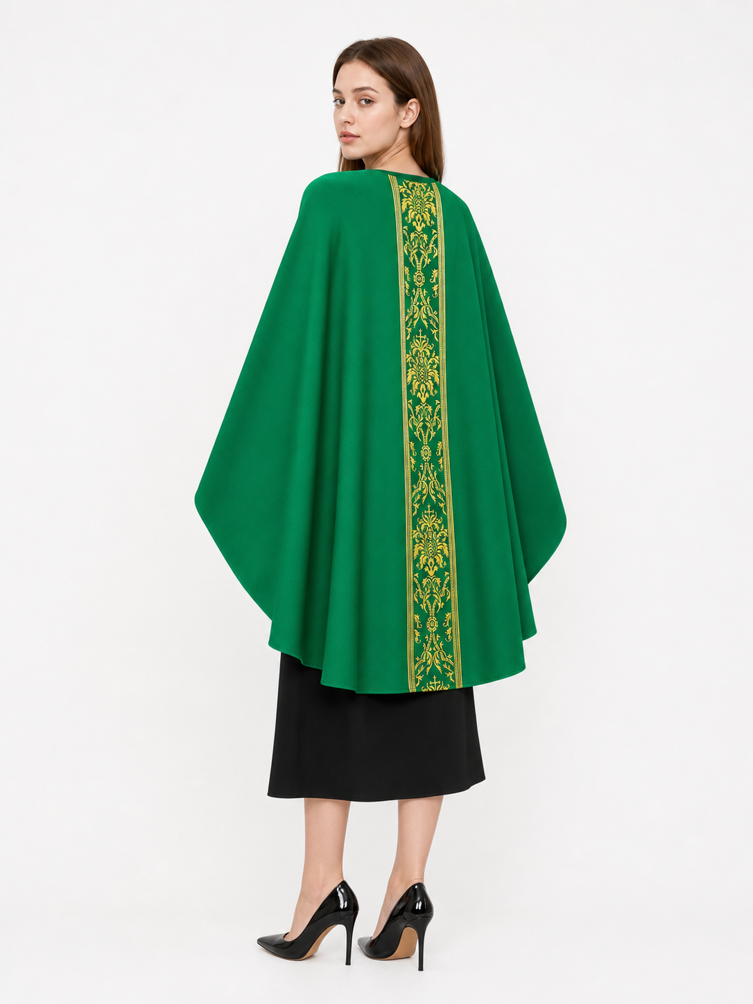 Green Hooded Carnival Cloak for Cosplay