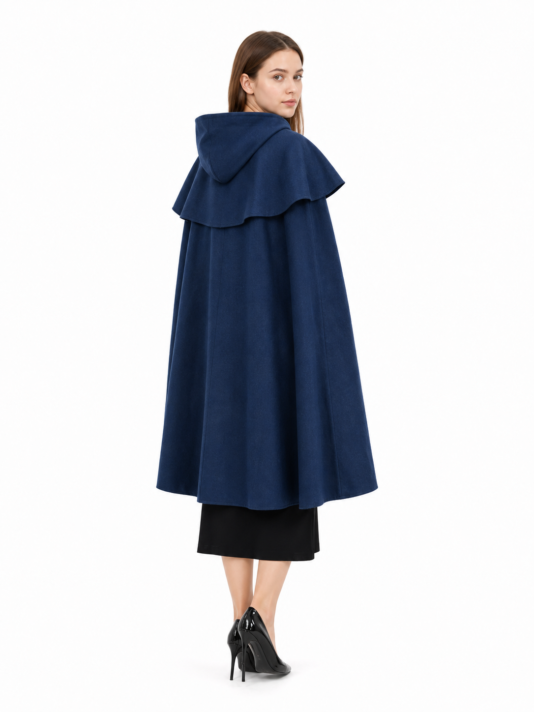 Dark Blue Hooded Carnival Cloak