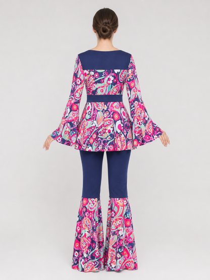Retro Stage Costume: Top and Flared Pants back view