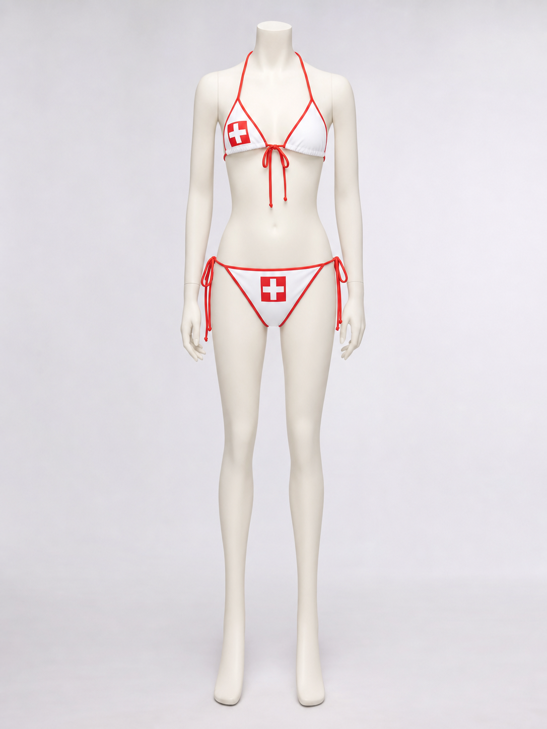 Nurse Cosplay Bikini Swimsuit with Cross back view
