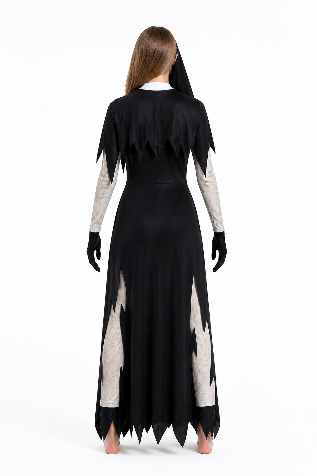 Carnival Costume: Dress, Headpiece, Gloves back view