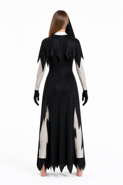 Carnival Costume: Dress, Headpiece, Gloves back view