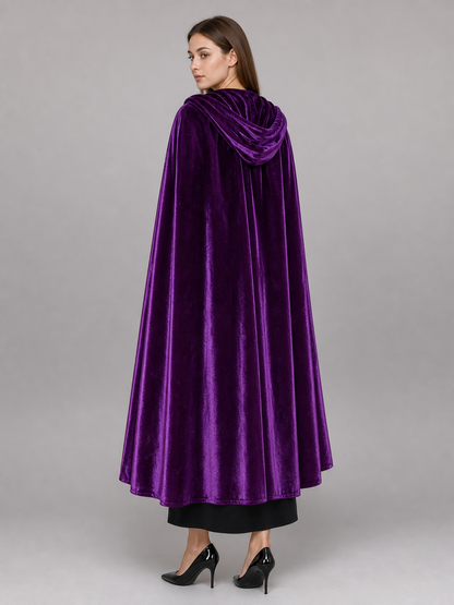 Purple Hooded Costume Cloak