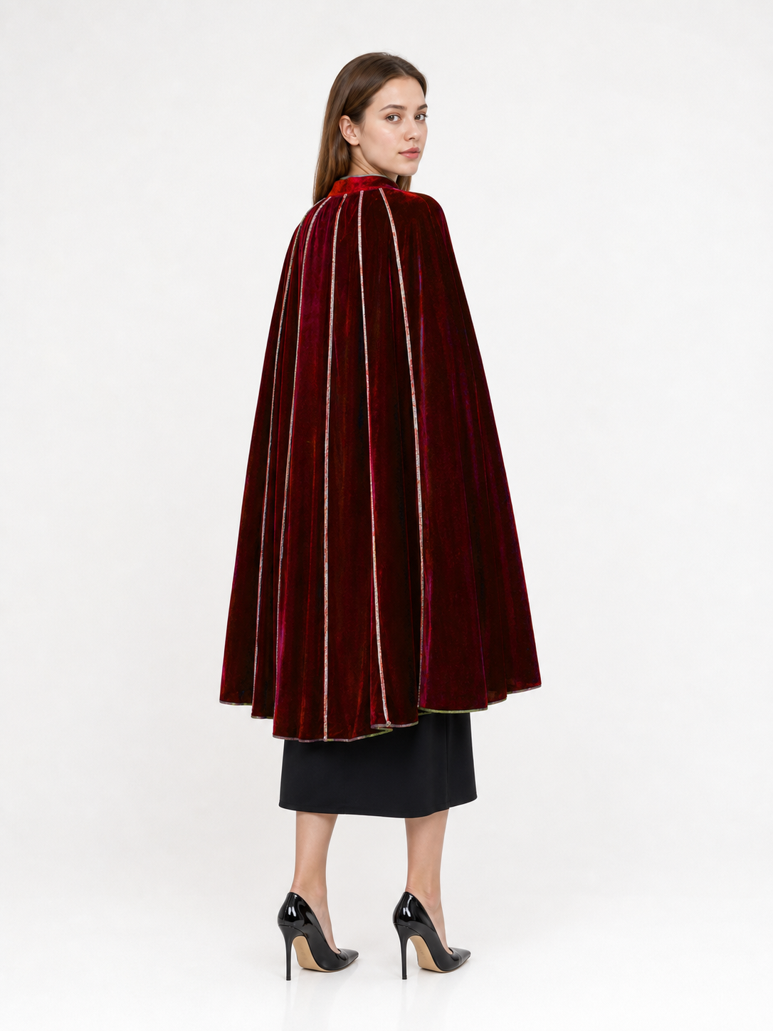 Burgundy Medieval Carnival Cloak