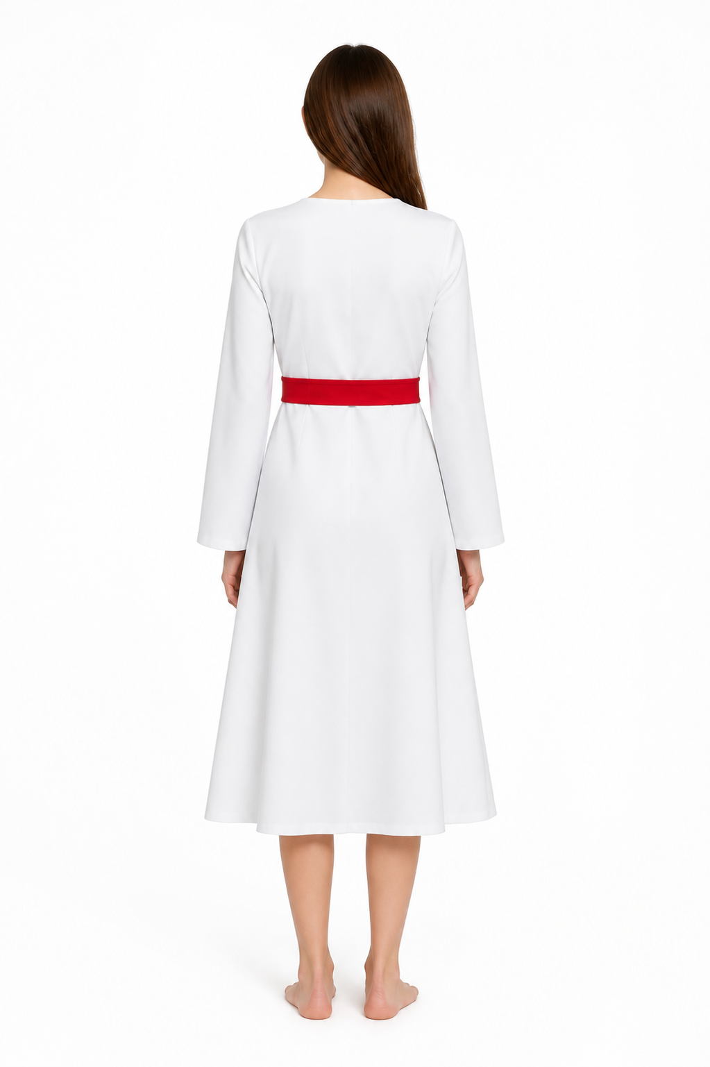 Snowman Costume Dress with Long Sleeves back view