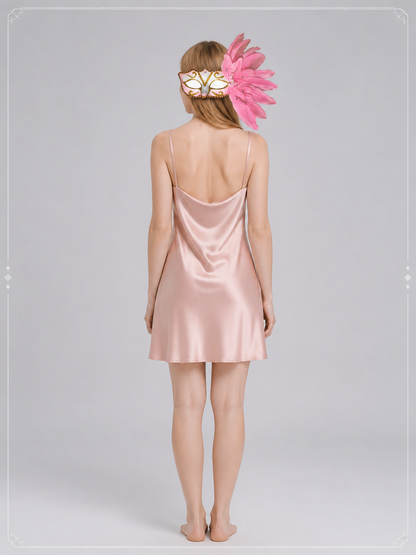 Pink Carnival Mask for Halloween and Cosplay back view
