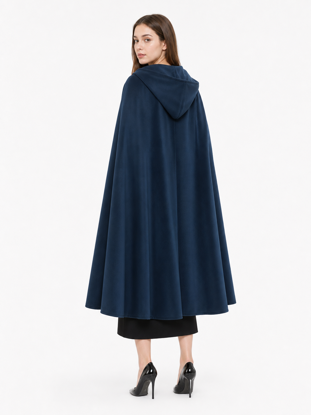 Dark Blue Hooded Costume Cloak