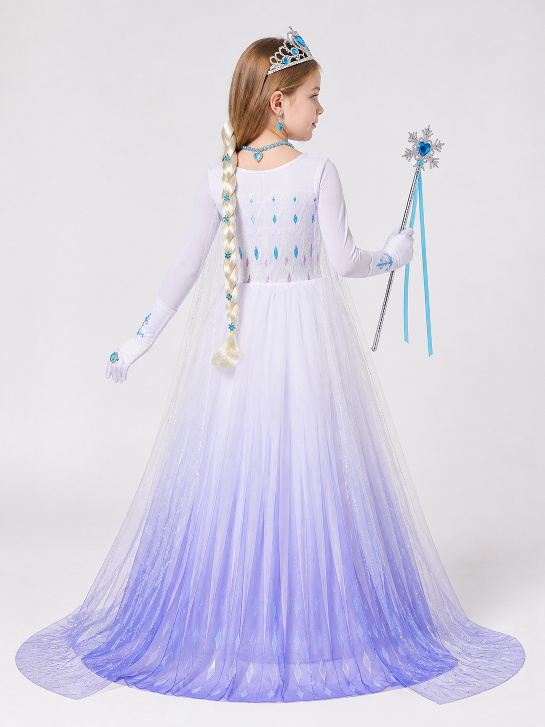 Snow Queen Costume for Halloween and Cosplay back view