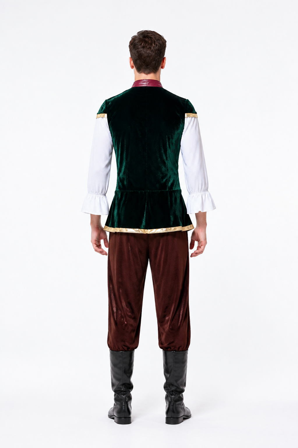 Historical costume with top and pants for performances back view