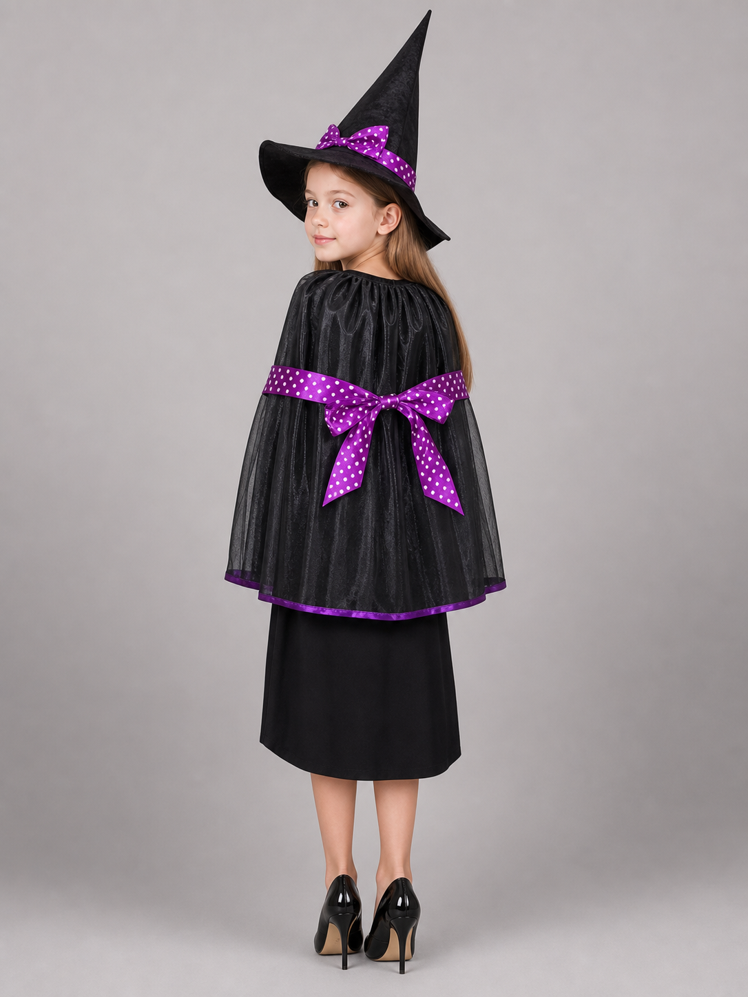 Purple Carnival Cloak with Witch Hat