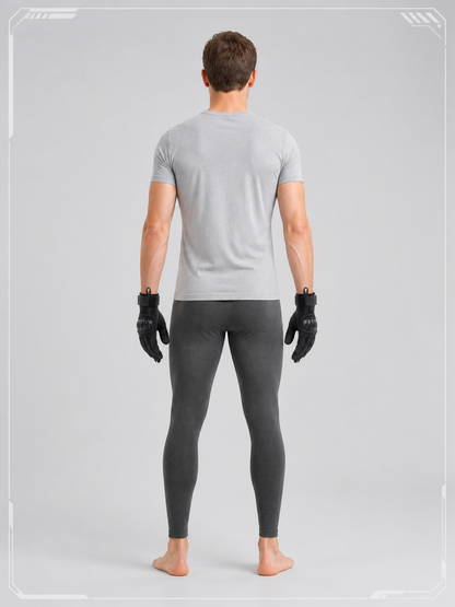 Black Protective Gloves with Knuckle Protection and Hook-and-Loop Fastener back view