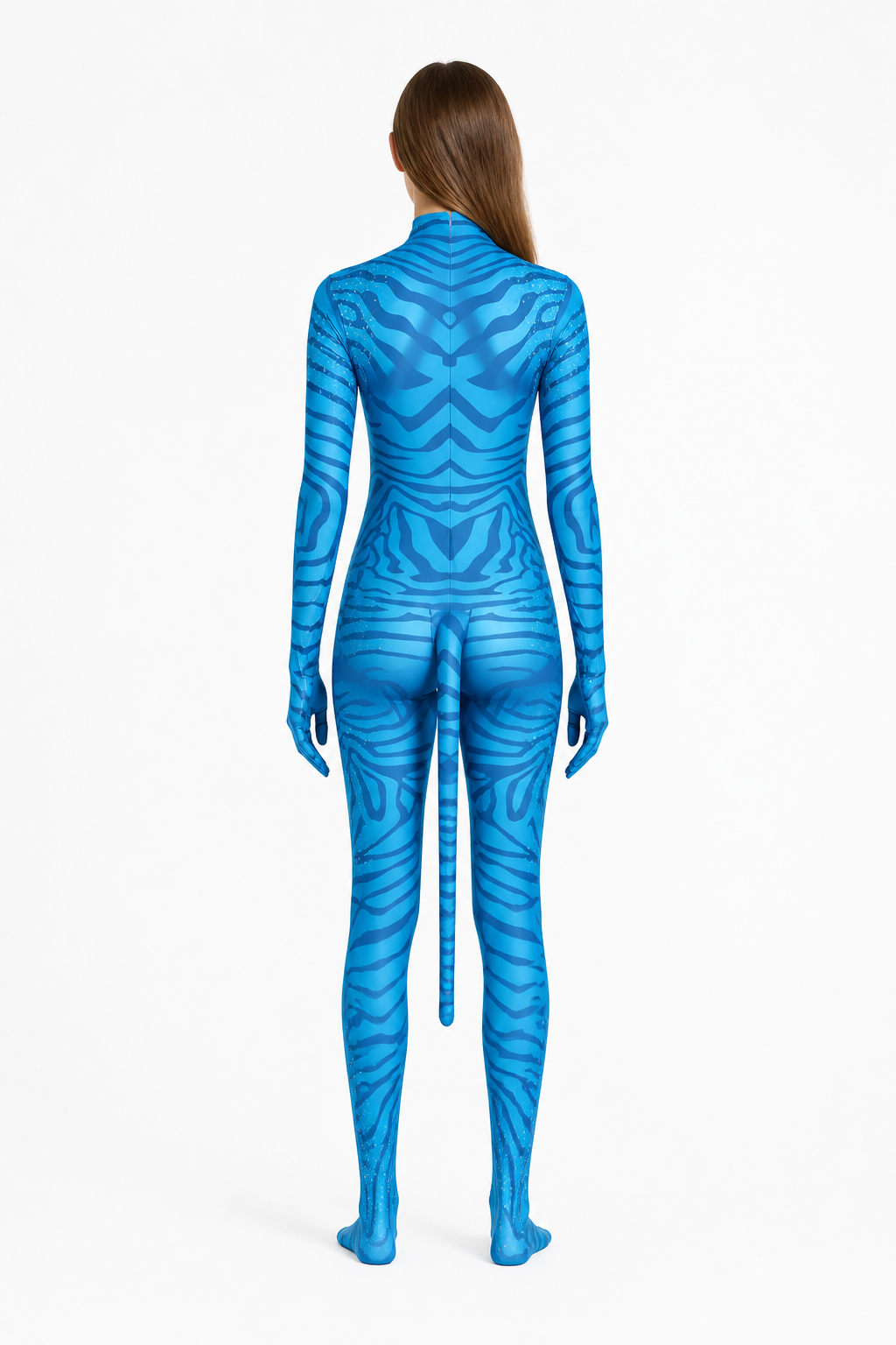 Avatar One-Piece Cosplay Costume with Tail back view