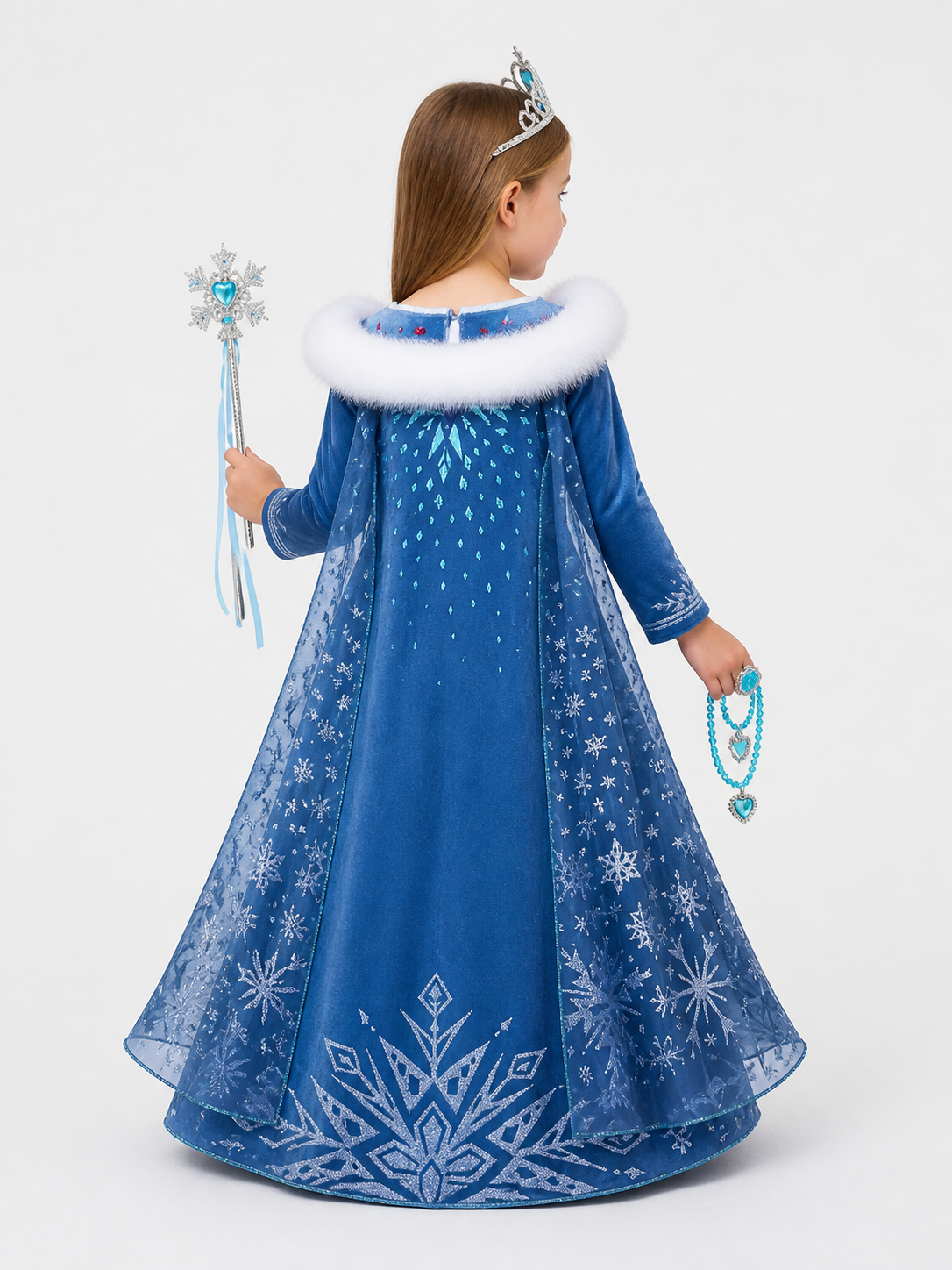 Snow Queen Costume for Halloween and Cosplay back view