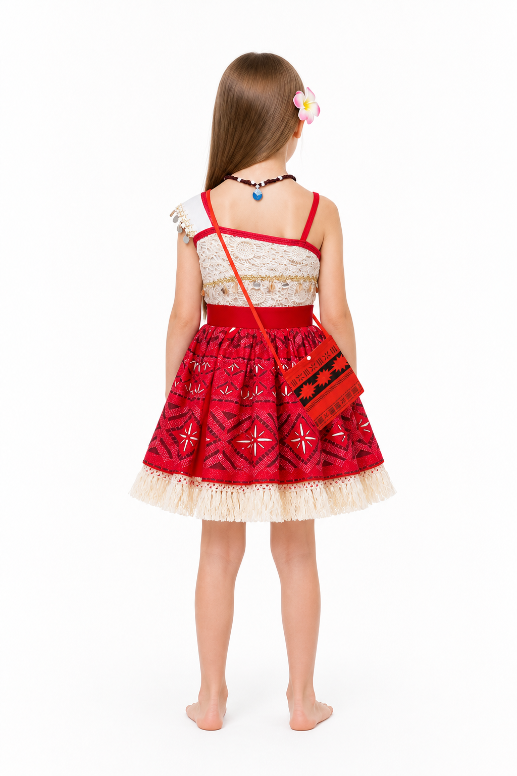Children's Moana 2 Carnival Dress with Fringe back view