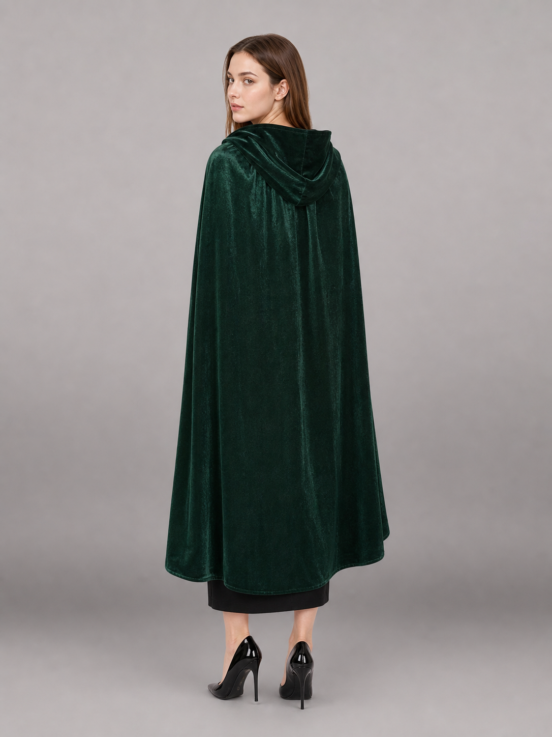 Green Gothic Hooded Carnival Cloak