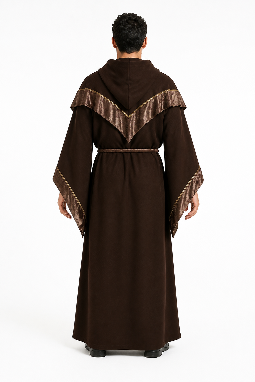 Hooded Robe with Wide Sleeves for Cosplay back view