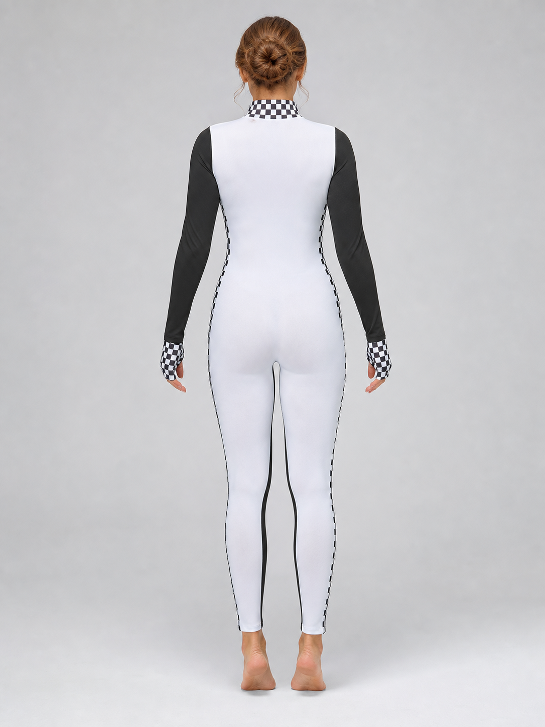Racing Jumpsuit with Checkered Collar