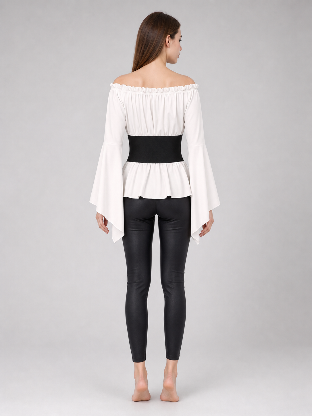 Vintage-Style Blouse with Embroidered Belt