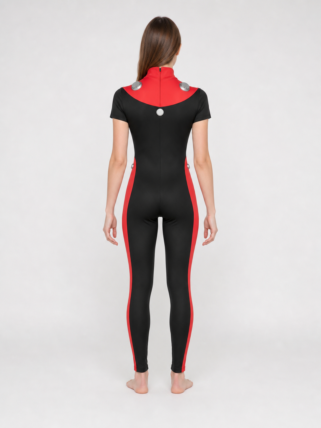 Scott Duval Cosplay Costume, Black and Red Jumpsuit