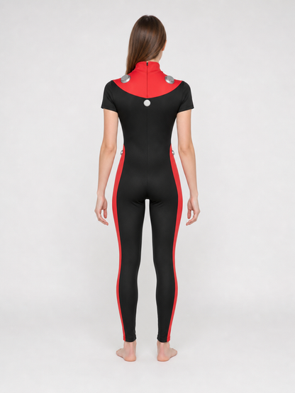 Scott Duval Cosplay Costume, Black and Red Jumpsuit