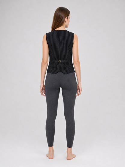 Pinstripe V-Neck Vest