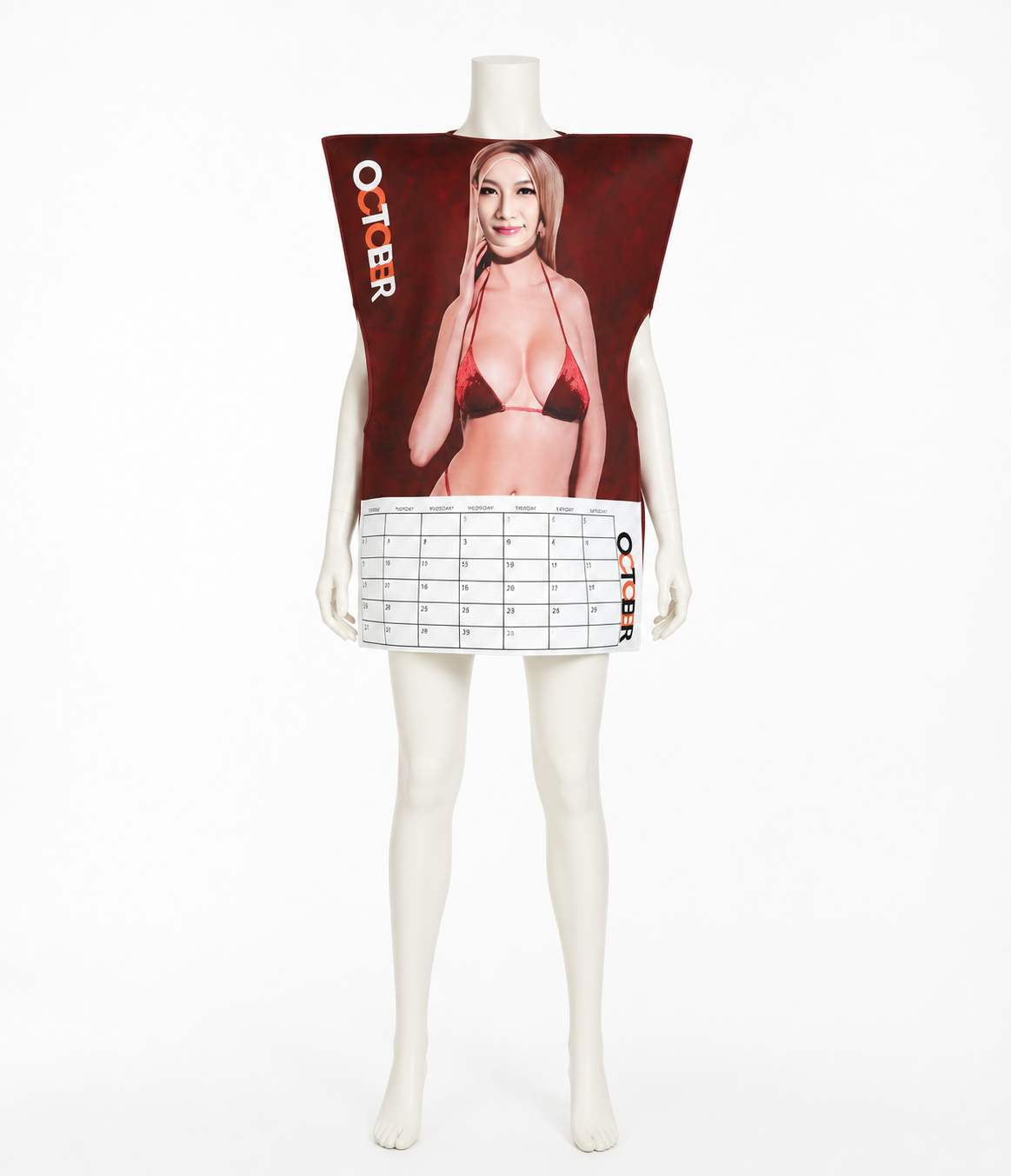 Jumpsuit with a Mona Lisa Print and Halloween Calendar back view