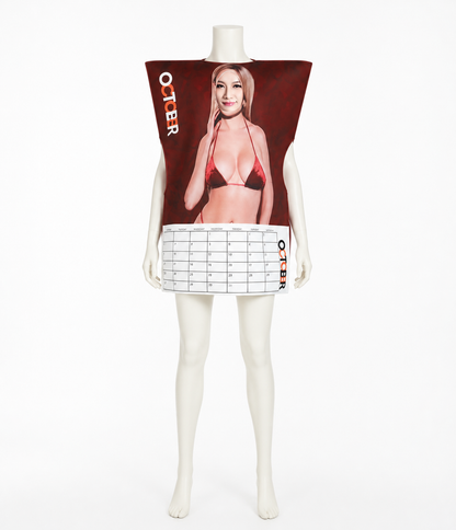 Jumpsuit with a Mona Lisa Print and Halloween Calendar back view