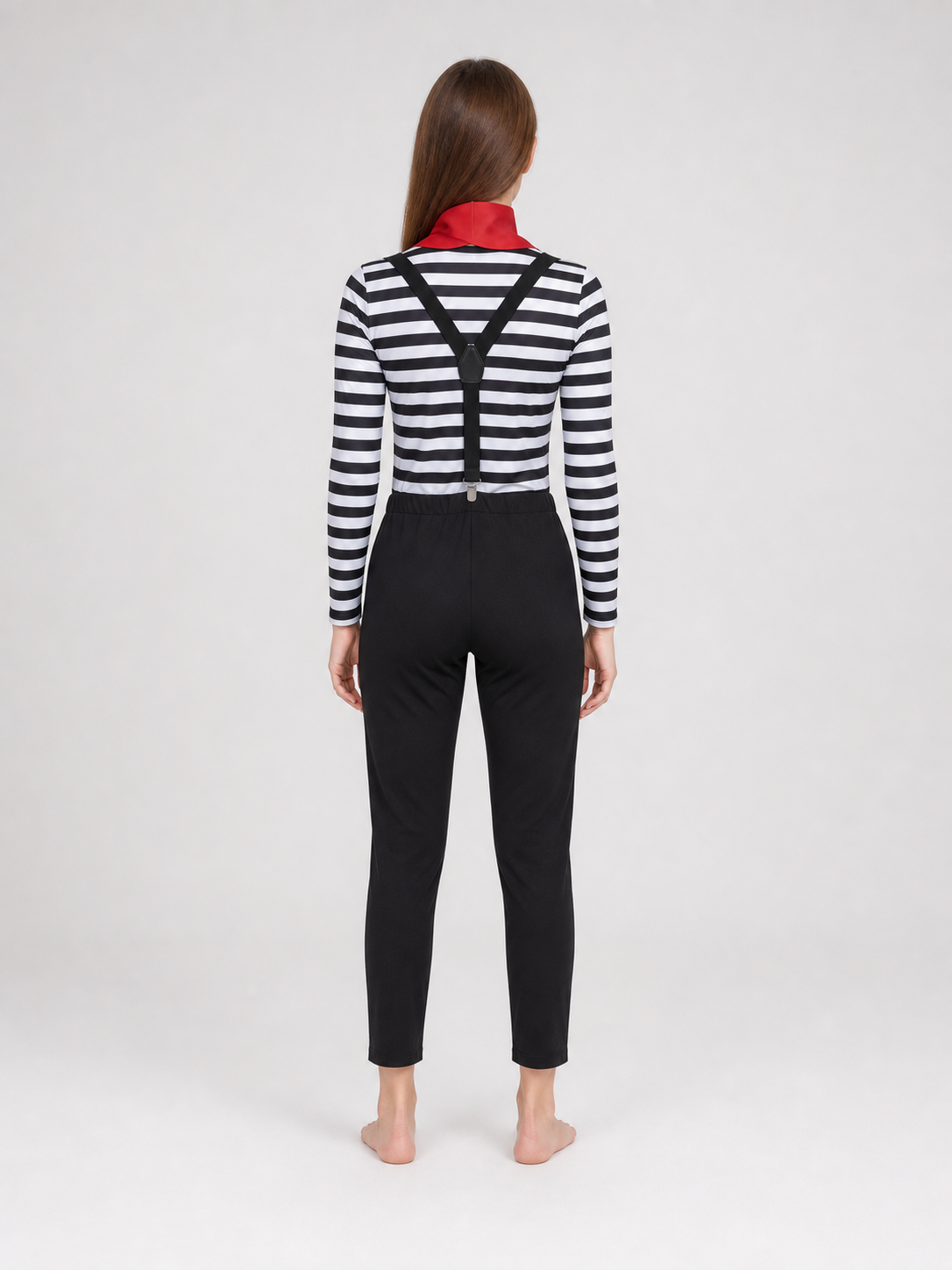 Retro Mime Cosplay Costume, Striped