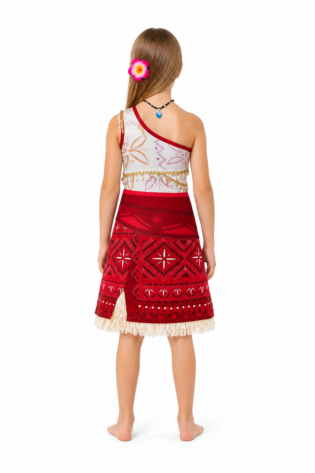Kids' Ethnic-Style Halloween Dress with Fringe back view